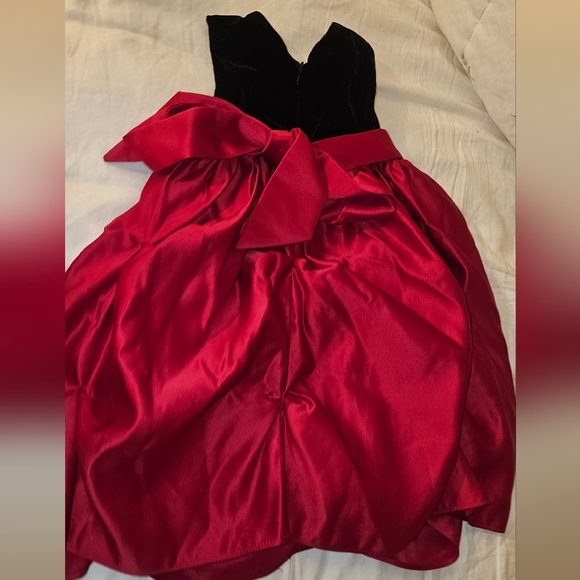 Cinderella Girls Size 2t Velour Black Red Satin Formal Party Dress RGUC - Picture 4 of 7